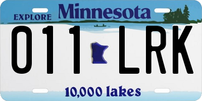 MN license plate 011LRK