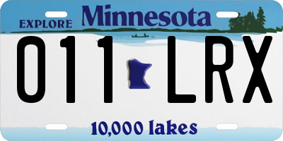 MN license plate 011LRX