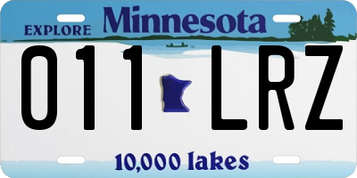 MN license plate 011LRZ