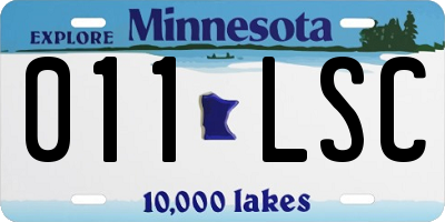MN license plate 011LSC