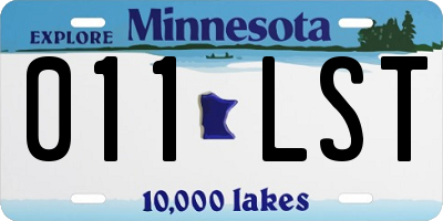 MN license plate 011LST