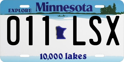 MN license plate 011LSX