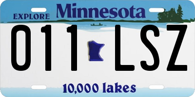 MN license plate 011LSZ