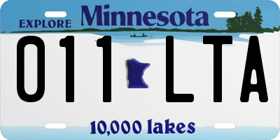MN license plate 011LTA