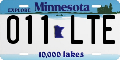 MN license plate 011LTE