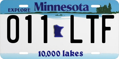MN license plate 011LTF