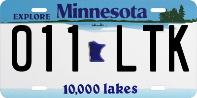 MN license plate 011LTK