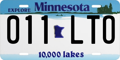 MN license plate 011LTO