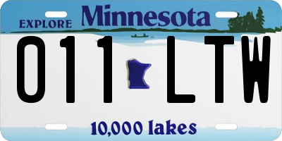 MN license plate 011LTW