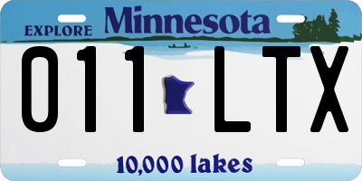 MN license plate 011LTX