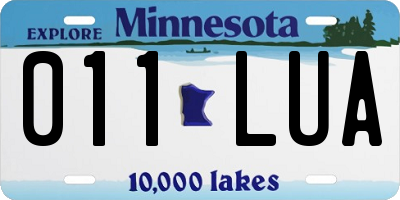 MN license plate 011LUA