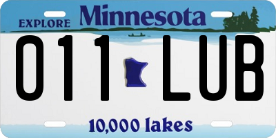 MN license plate 011LUB