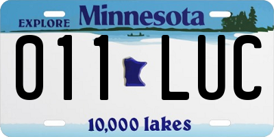 MN license plate 011LUC