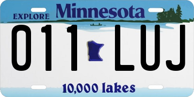 MN license plate 011LUJ