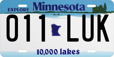 MN license plate 011LUK