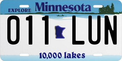 MN license plate 011LUN