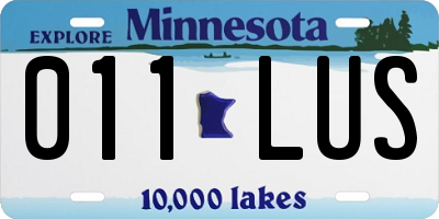 MN license plate 011LUS
