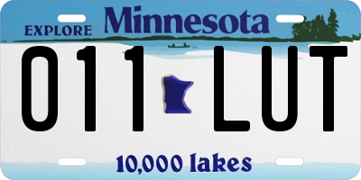 MN license plate 011LUT