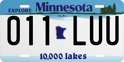 MN license plate 011LUU