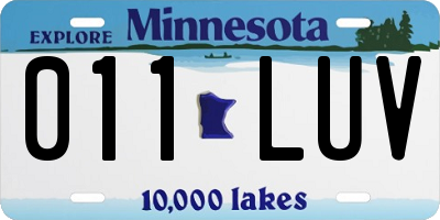 MN license plate 011LUV