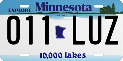MN license plate 011LUZ