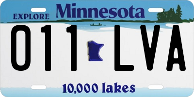 MN license plate 011LVA