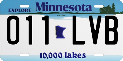 MN license plate 011LVB