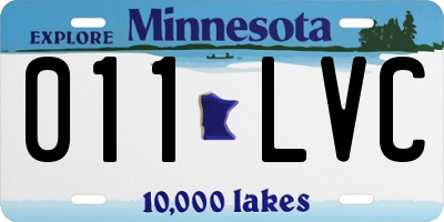 MN license plate 011LVC