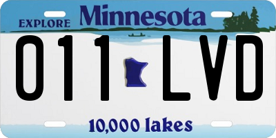 MN license plate 011LVD