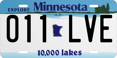 MN license plate 011LVE