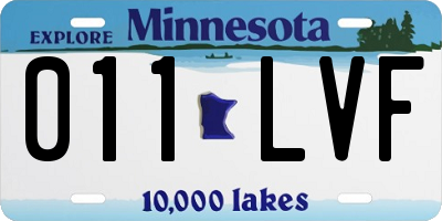 MN license plate 011LVF