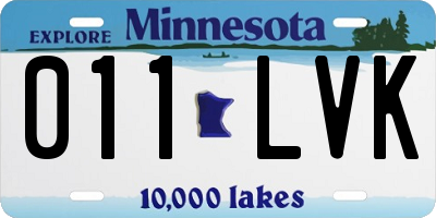 MN license plate 011LVK
