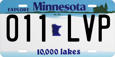 MN license plate 011LVP