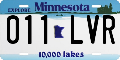 MN license plate 011LVR