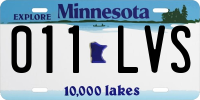 MN license plate 011LVS
