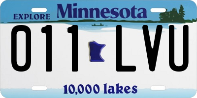 MN license plate 011LVU