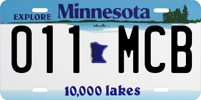 MN license plate 011MCB