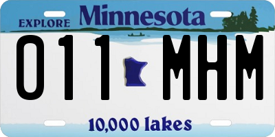 MN license plate 011MHM