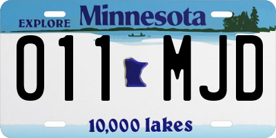 MN license plate 011MJD