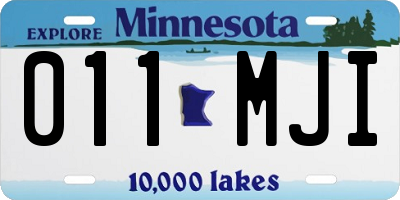 MN license plate 011MJI