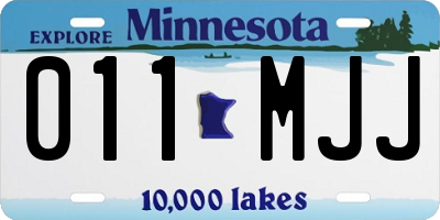 MN license plate 011MJJ