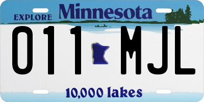MN license plate 011MJL