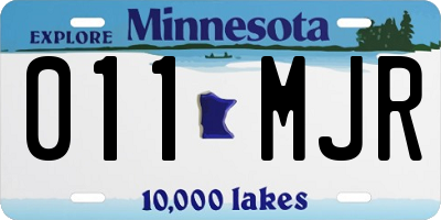 MN license plate 011MJR