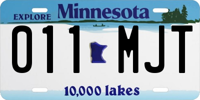 MN license plate 011MJT