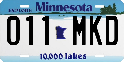 MN license plate 011MKD
