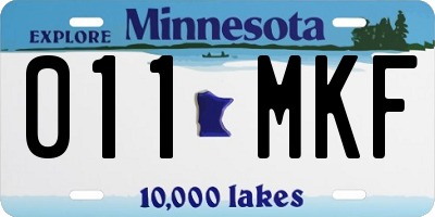 MN license plate 011MKF