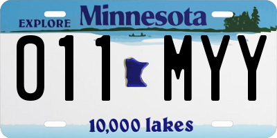 MN license plate 011MYY