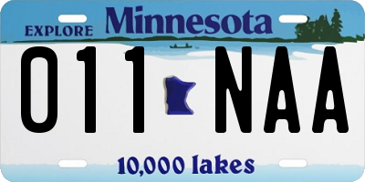 MN license plate 011NAA