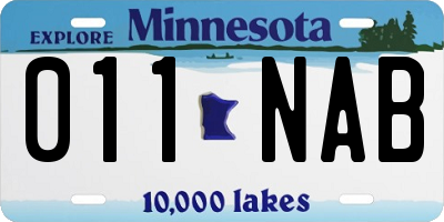 MN license plate 011NAB
