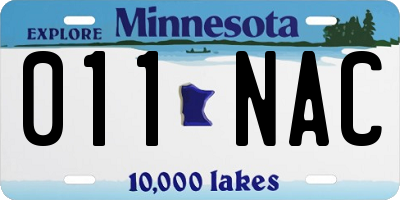 MN license plate 011NAC